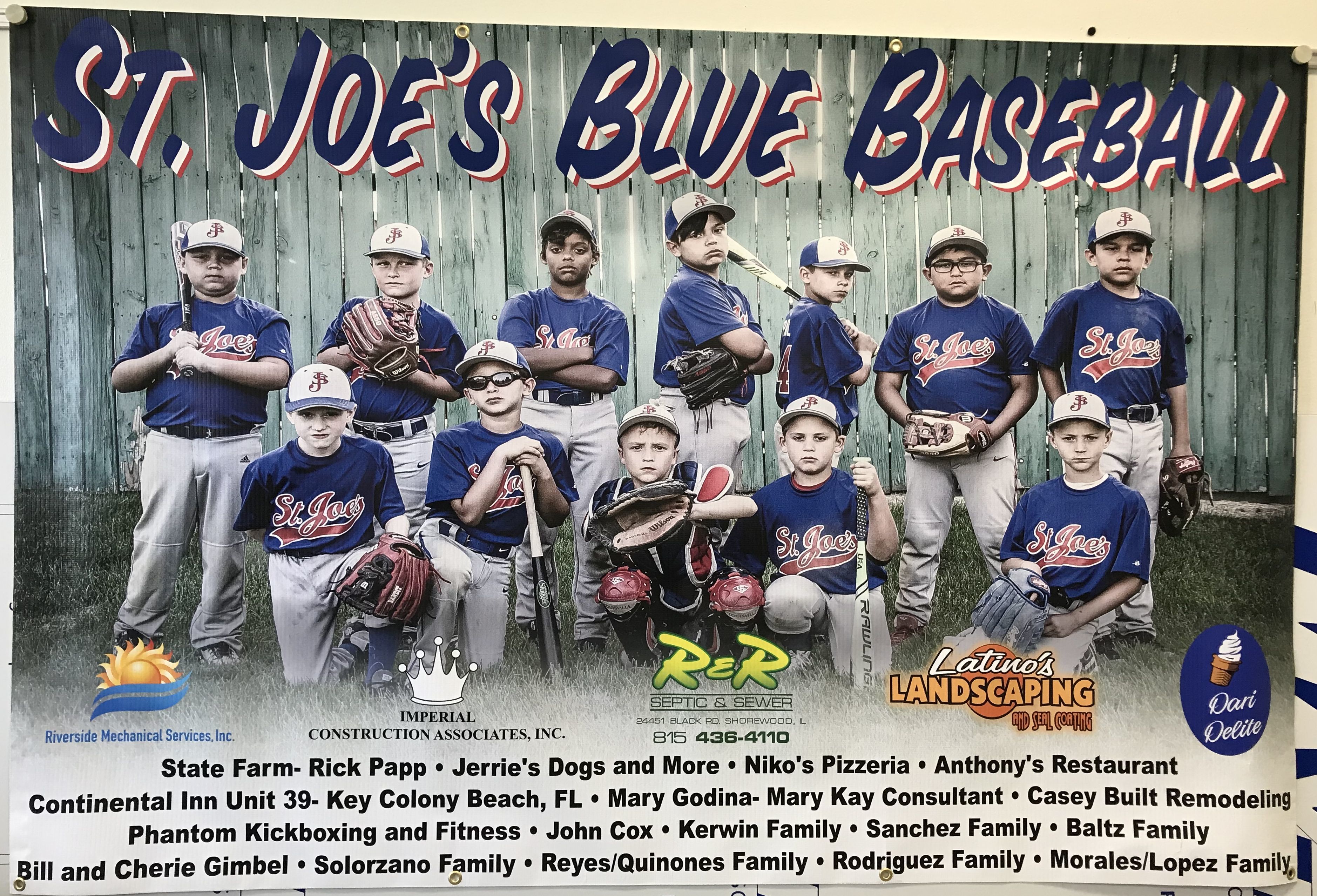 Sports banner for baseball team